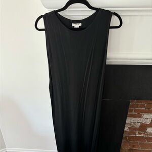 Helmut Lang slinky/stretchy black dress with cut-outs; Made in USA